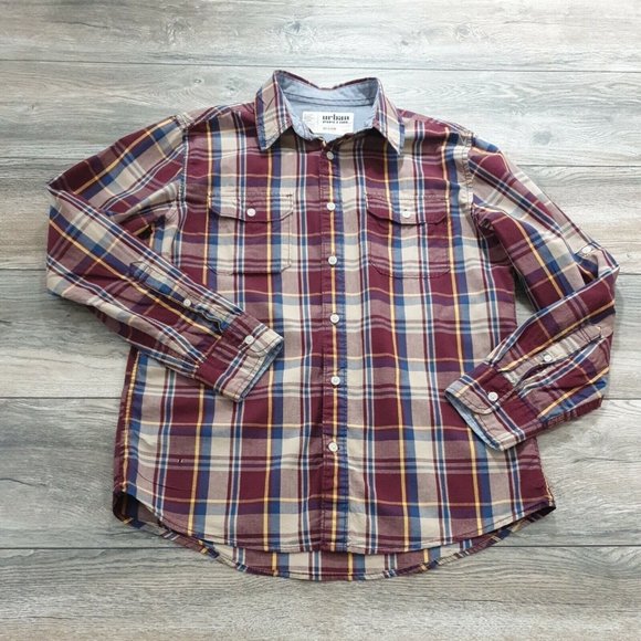 urban pipeline Other - Urban Pipeline Men Medium Long Sleeve Shirt Plaid Casual Work Weekend Relax FLAW